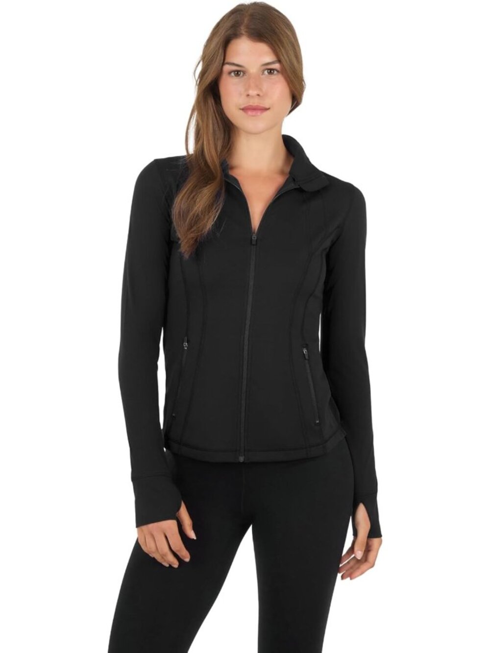 Lightweight Full Zip Running Track Jacket | Athletic Slim Fit with Thumbholes